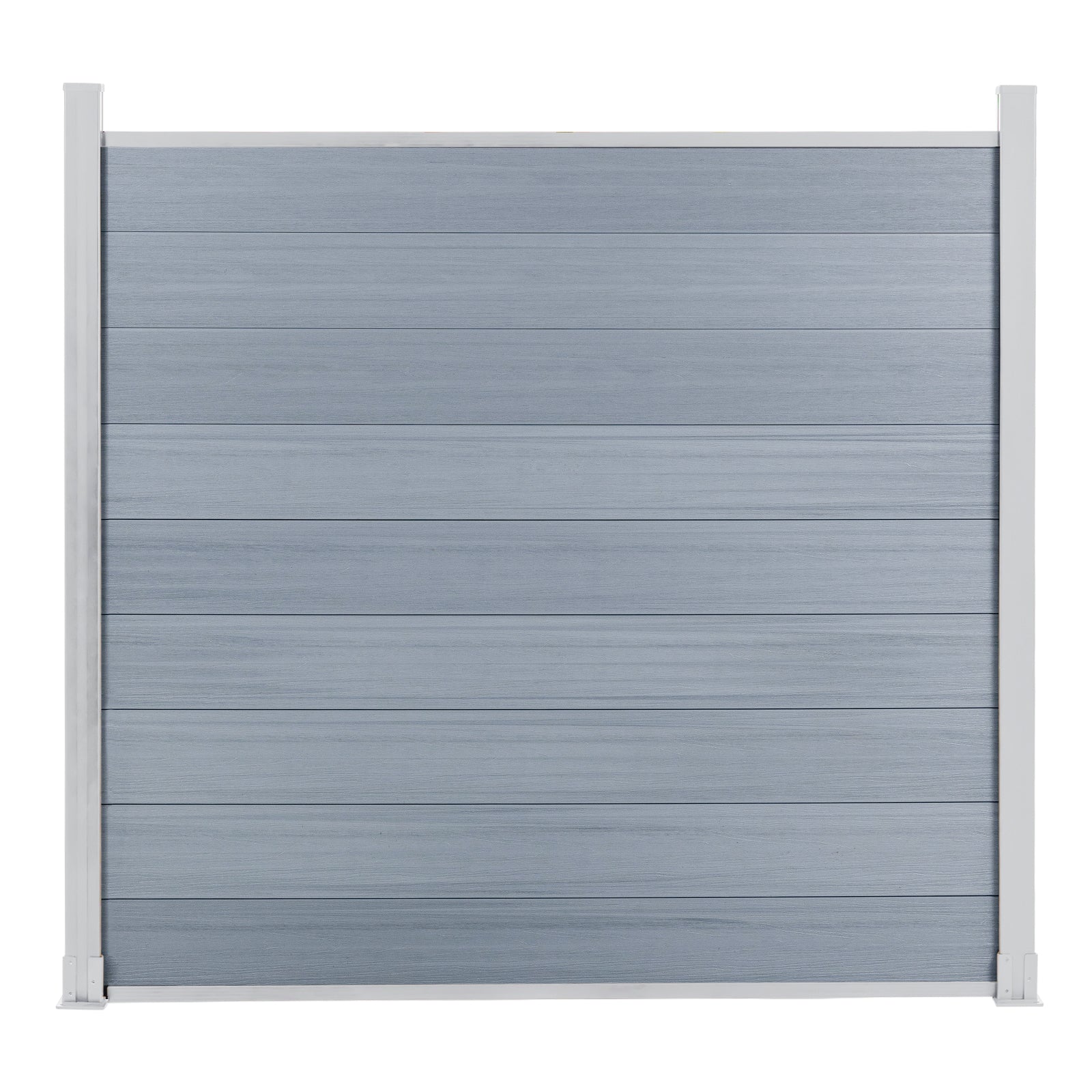 Courtyardmart 6ft x 6ft Composite Privacy Fence Screen with Silver Post and Brushed Finish for Fence Building and Outdoor Decor in Garden Patio Porch or Balcony