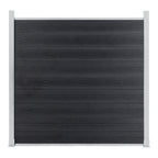 Courtyardmart 6ft x 6ft Composite Privacy Fence Screen with Silver Post and Brushed Finish for Fence Building and Outdoor Decor in Garden Patio Porch or Balcony