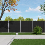 Courtyardmart 6ft x 6ft Composite Privacy Fence Screen with Silver Post and Brushed Finish for Fence Building and Outdoor Decor in Garden Patio Porch or Balcony