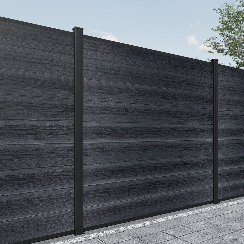 Courtyardmart 6ft x 6ft Privacy Composite Fence Screen with Grained Finish for Outdoor Decor Yard Garden Patio Porch Balcony Wall