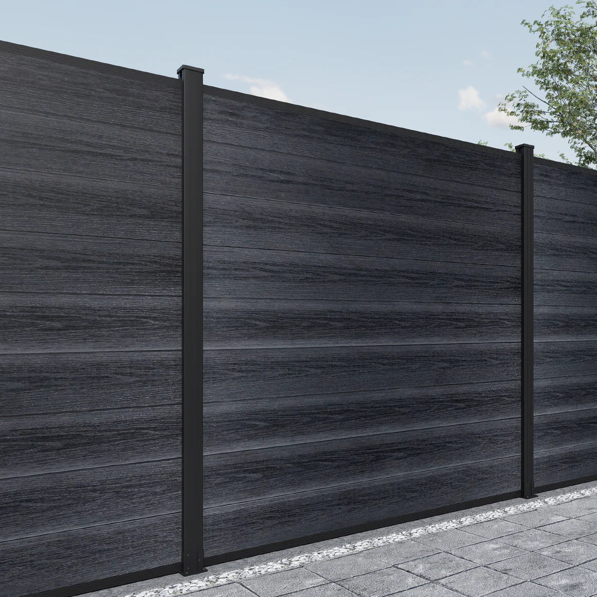 Courtyardmart 6ft x 6ft Privacy Composite Fence Screen with Grained Finish for Outdoor Decor Yard Garden Patio Porch Balcony Wall