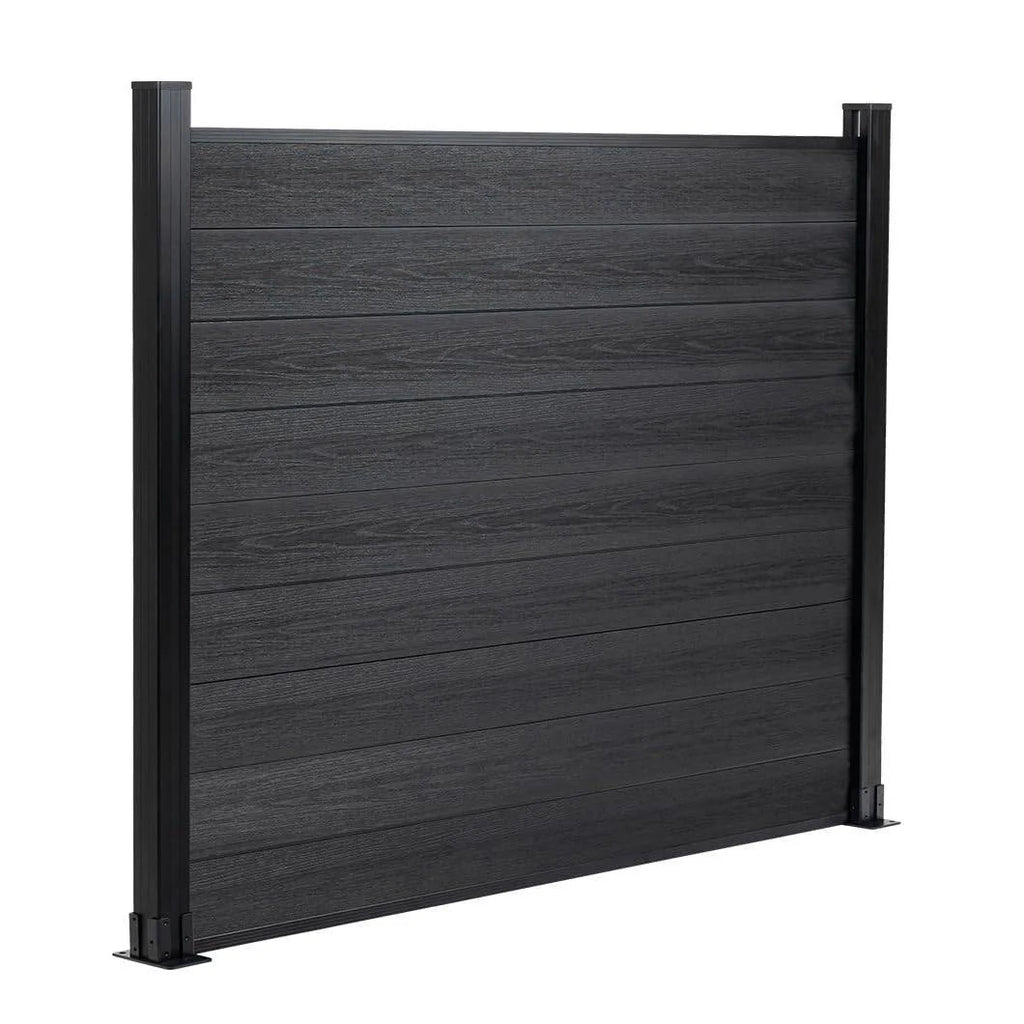 Courtyardmart 6ft x 6ft Privacy Composite Fence Screen with Grained Finish for Outdoor Decor Yard Garden Patio Porch Balcony Wall