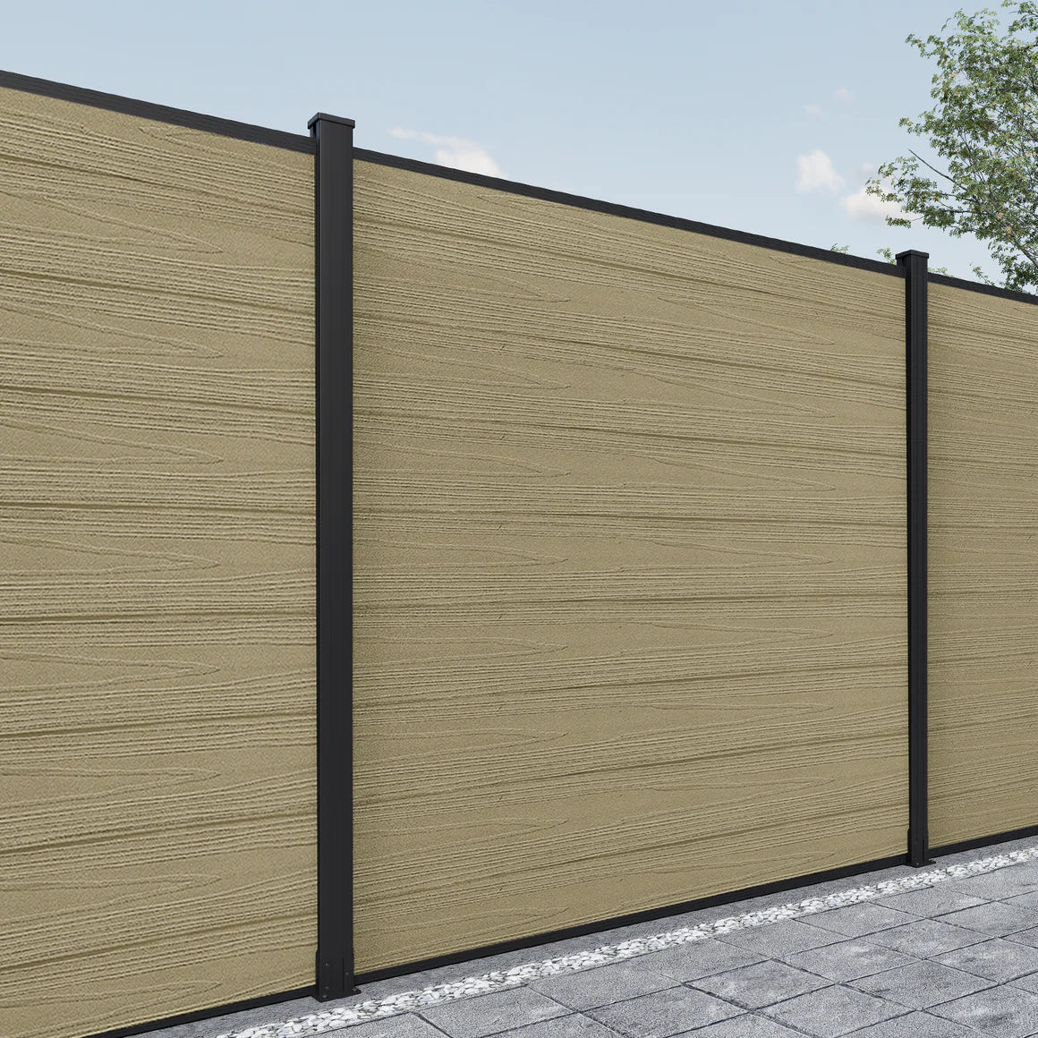 Courtyardmart 6ft x 6ft Privacy Composite WPC Fence, Waterproof, UV Resistant, Available in 3 Colors for Outdoor Walls, Gardens, Patios, Balconies