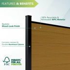 Courtyardmart 6ft x 6ft Privacy Composite WPC Fence, Waterproof, UV Resistant, Available in 3 Colors for Outdoor Walls, Gardens, Patios, Balconies