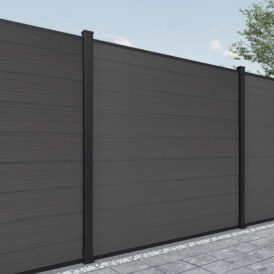 Courtyardmart 6ft x 6ft Privacy Composite WPC Fence, Waterproof, UV Resistant, Available in 3 Colors for Outdoor Walls, Gardens, Patios, Balconies