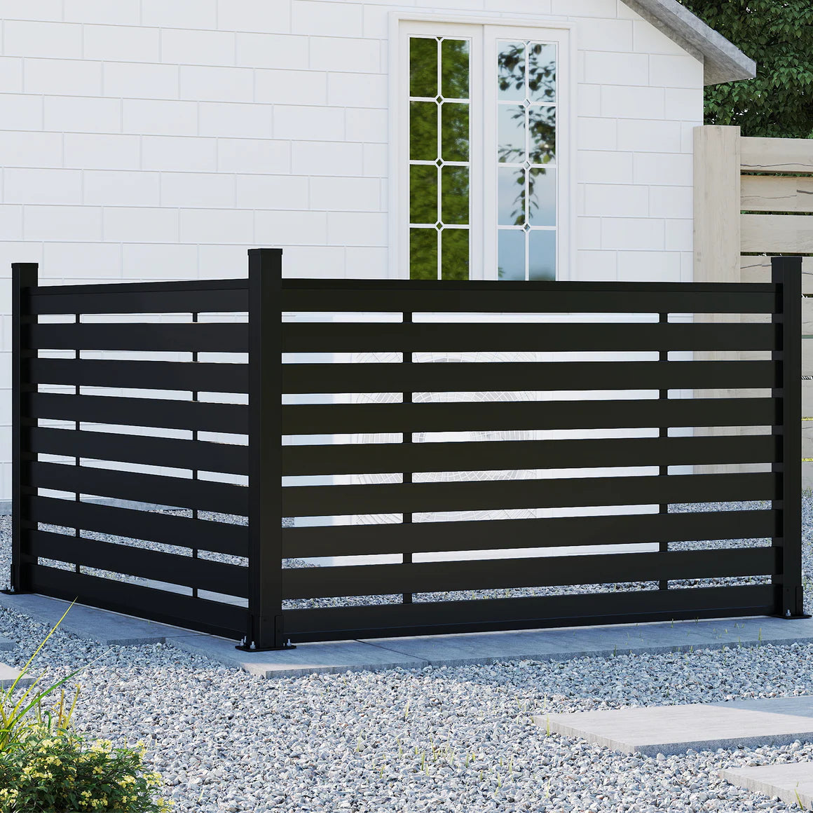 Courtyardmart 72in wide WPC composite lattice fence panel, waterproof outdoor privacy screen