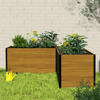 Courtyardmart 89.4in L-Shaped Outdoor Garden Box Raised Planter Bed Above Ground Garden Bed for Flowers or Vegetables in Backyard Patio Balcony or Garden