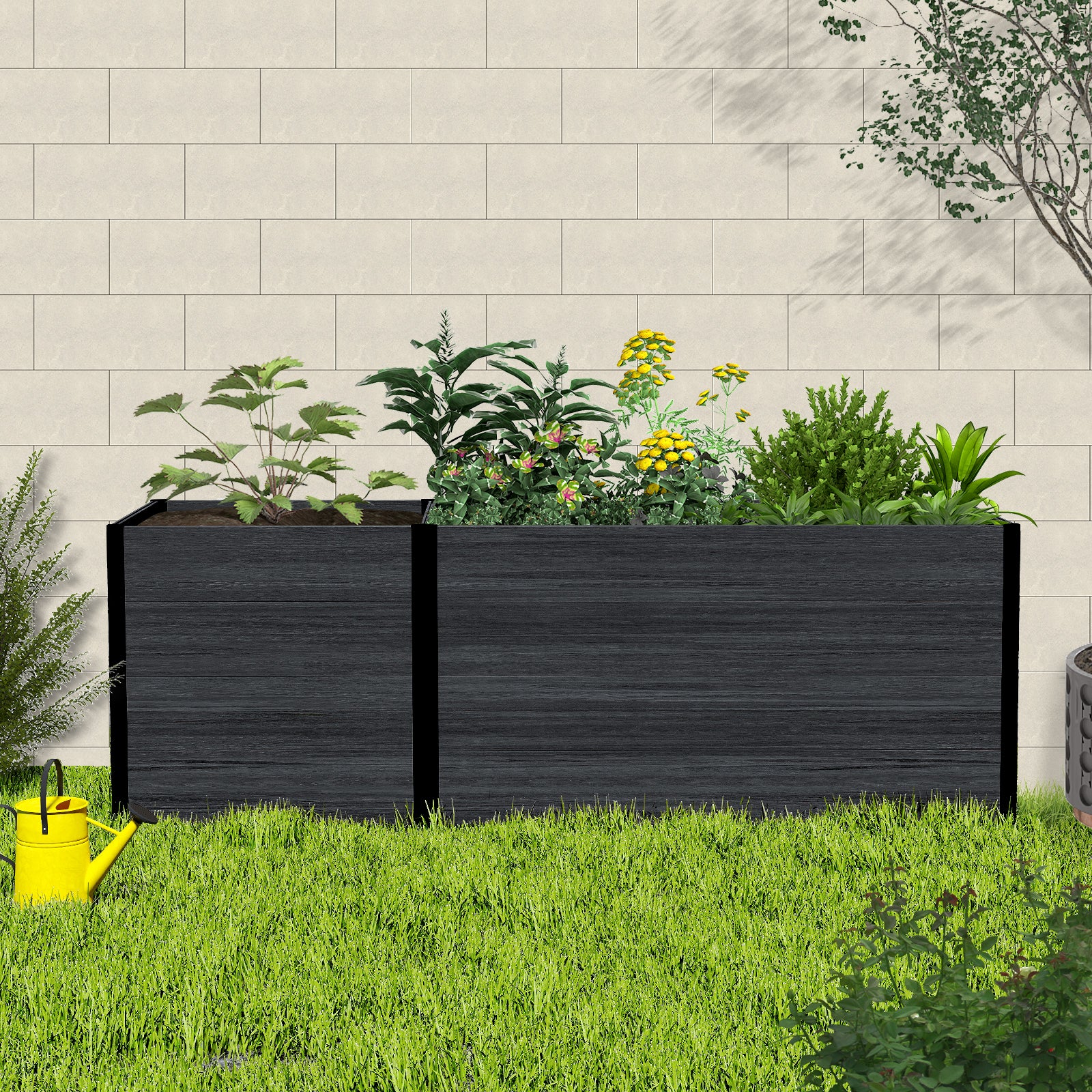 Courtyardmart 89.4in Large Outdoor Garden Box Raised Planter Bed for Backyard Patio Balcony or Garden Above Ground Flower Vegetable Garden Bed Planter Boxes Outdoor