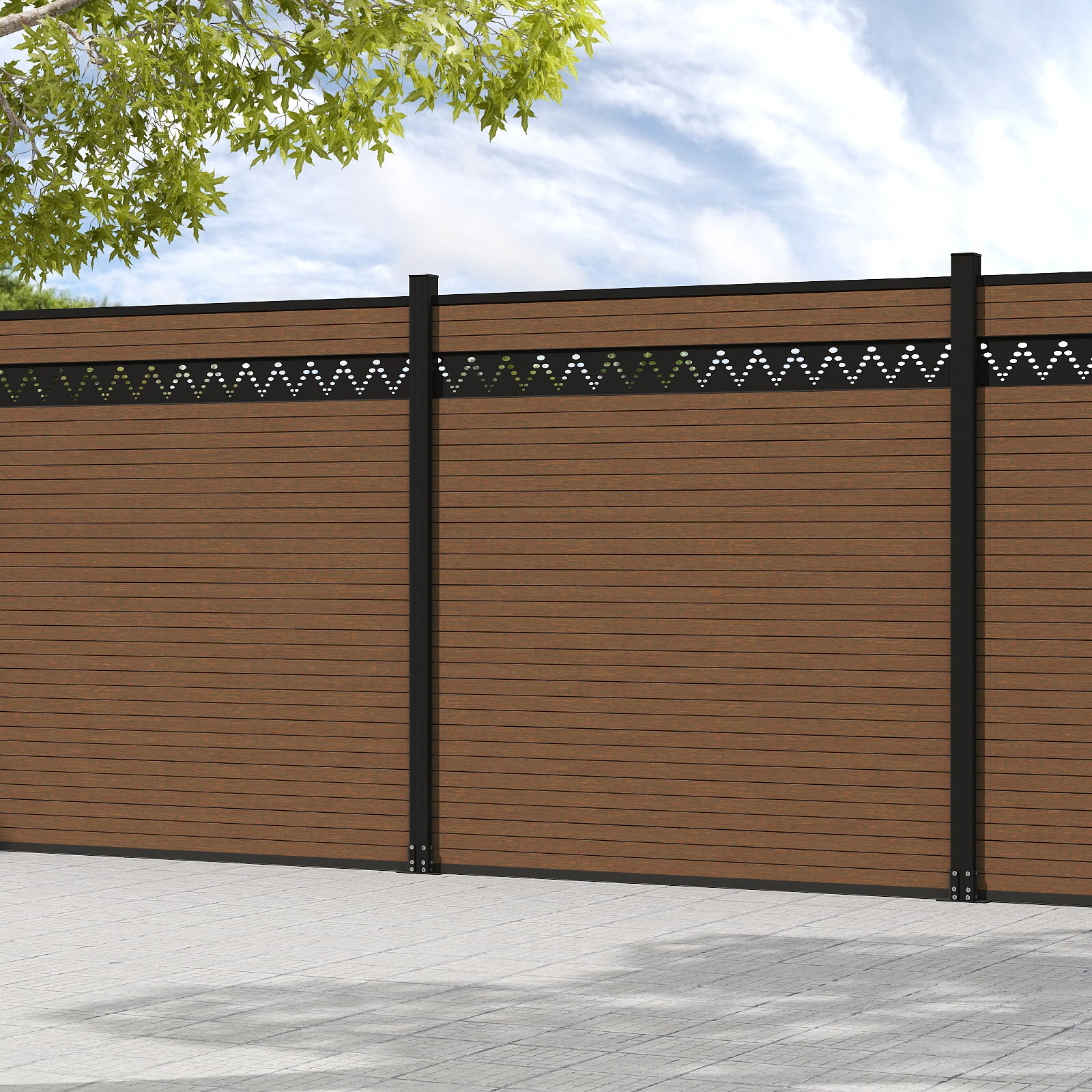 Courtyardmart 8ft x 6ft Carving Composite Privacy Fence Screen for Outdoor Decor, Garden Fence Ideas, Backyard Patio Wall, Porch or Balcony