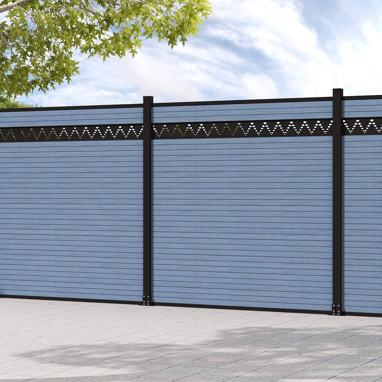 Courtyardmart 8ft x 6ft Carving Composite Privacy Fence Screen for Outdoor Decor, Garden Fence Ideas, Backyard Patio Wall, Porch or Balcony