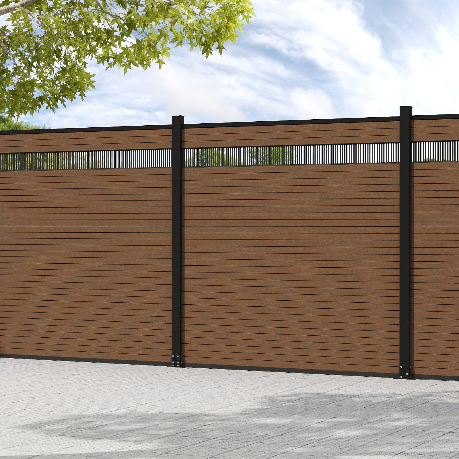 Courtyardmart 8ft x 6ft Carving Composite Privacy Fence Screen for Outdoor Decor, Garden Fence Ideas, Backyard Patio Wall, Porch or Balcony