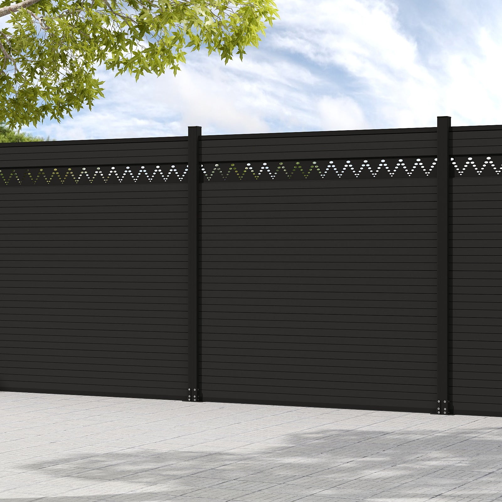 Courtyardmart 8ft x 6ft Carving Composite Privacy Fence Screen for Outdoor Decor, Garden Fence Ideas, Backyard Patio Wall, Porch or Balcony