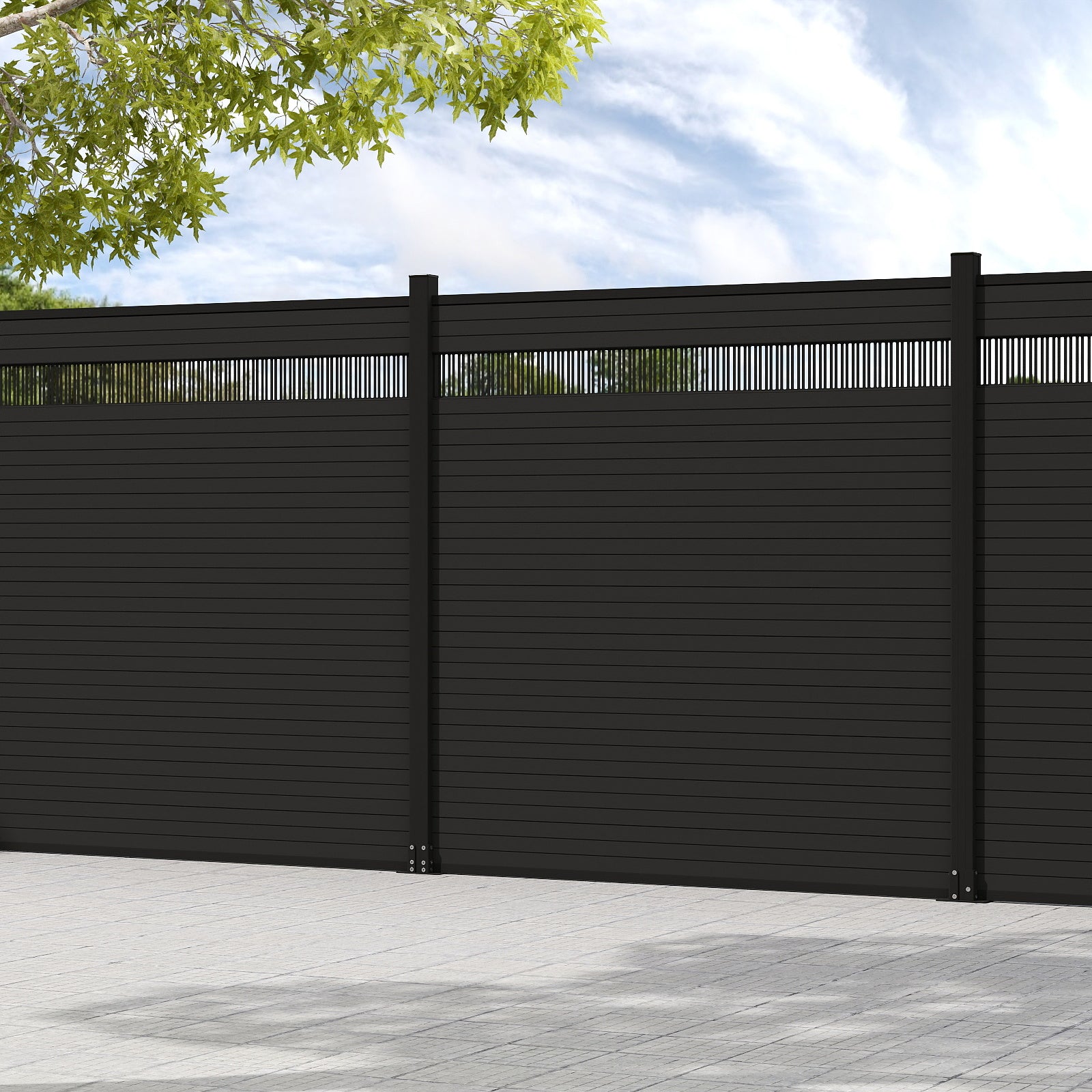 Courtyardmart 8ft x 6ft Carving Composite Privacy Fence Screen for Outdoor Decor, Garden Fence Ideas, Backyard Patio Wall, Porch or Balcony