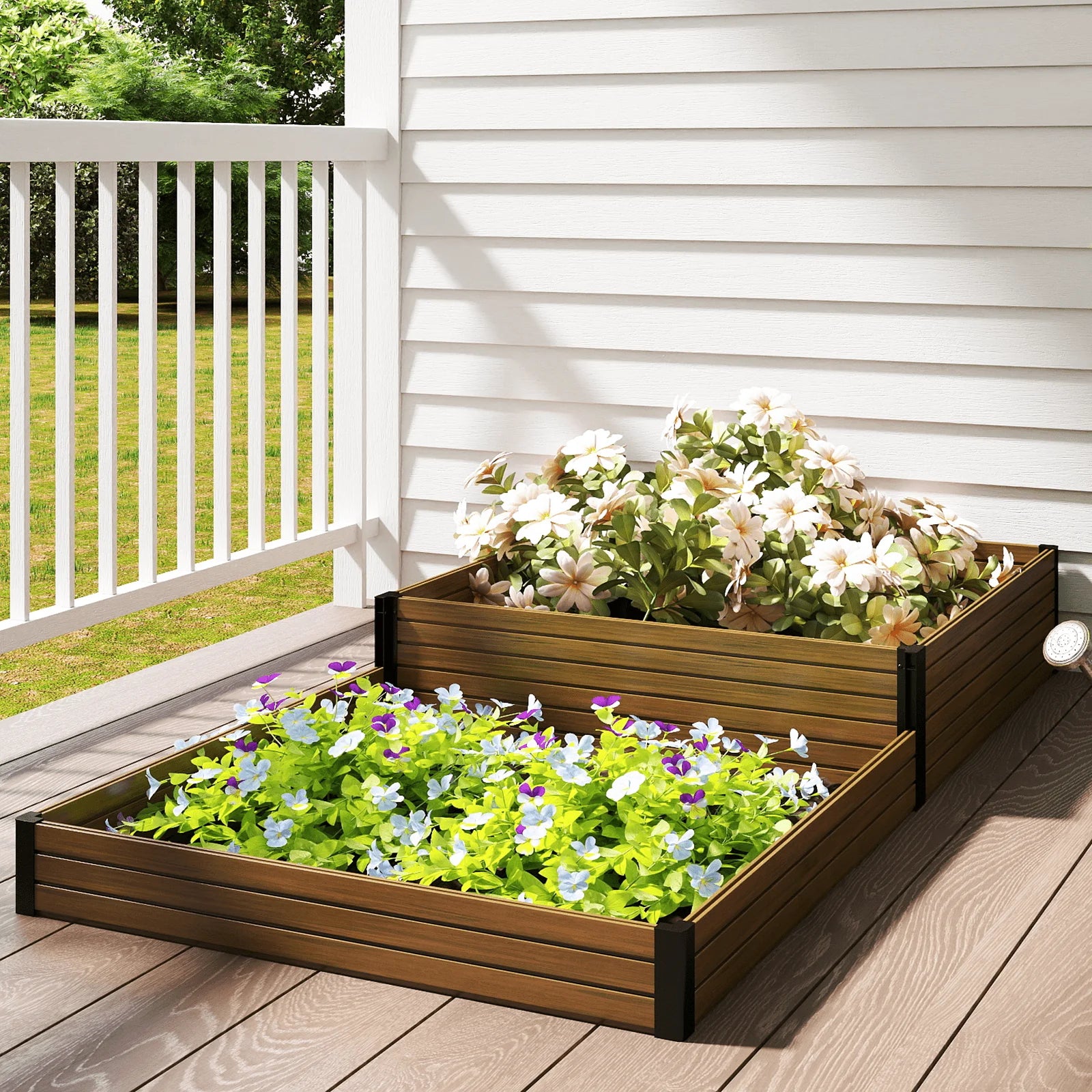 Courtyardmart 94in x 47.2in Large Outdoor Garden Box Raised Planter Bed Above Ground Garden Bed for Flowers or Vegetables for Backyard Patio Balcony or Garden