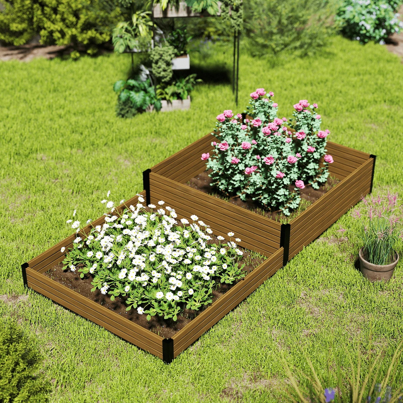 Courtyardmart 94in x 47.2in Large Outdoor Garden Box Raised Planter Bed Above Ground Garden Bed for Flowers or Vegetables for Backyard Patio Balcony or Garden