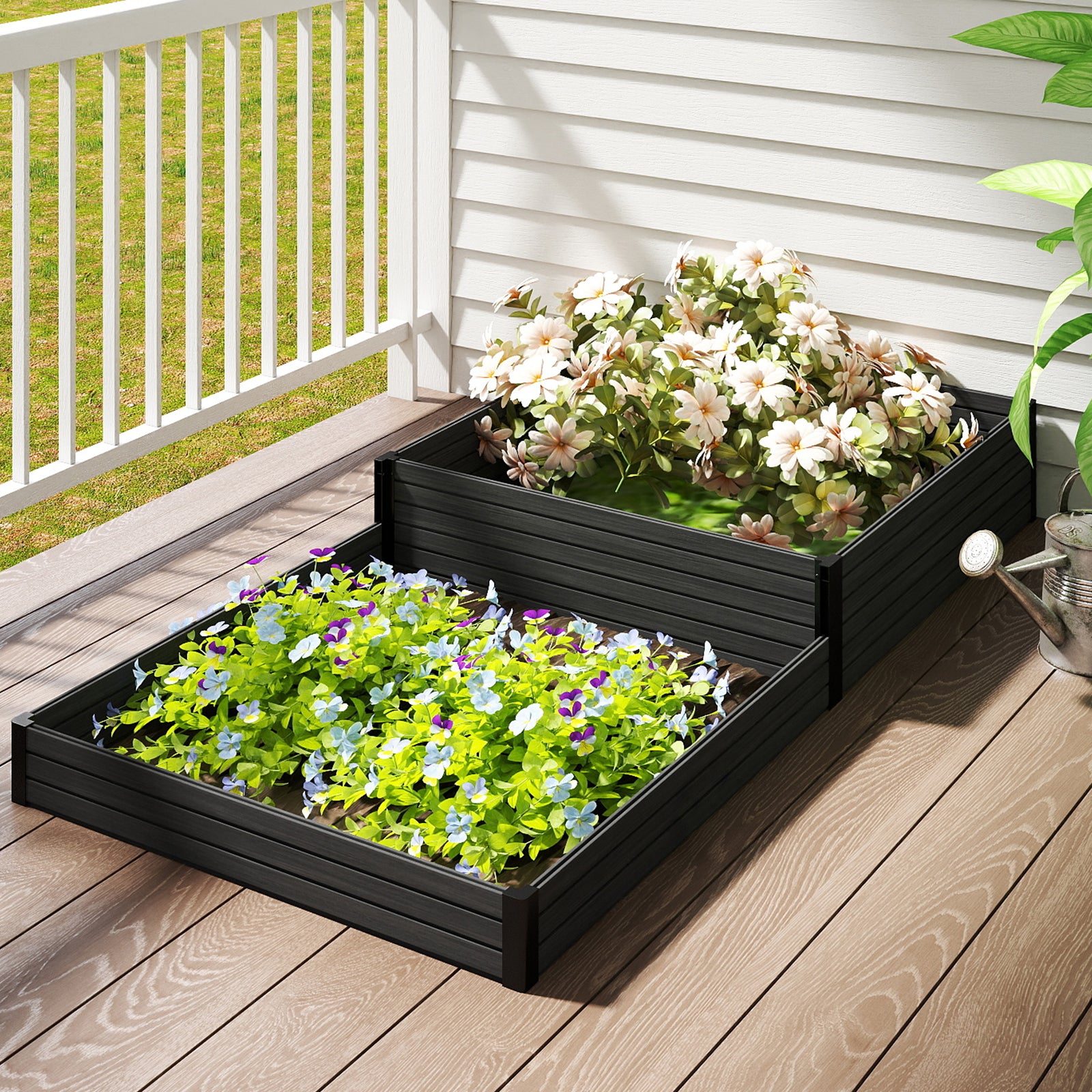Courtyardmart 94in x 47.2in Large Outdoor Garden Box Raised Planter Bed Above Ground Garden Bed for Flowers or Vegetables for Backyard Patio Balcony or Garden