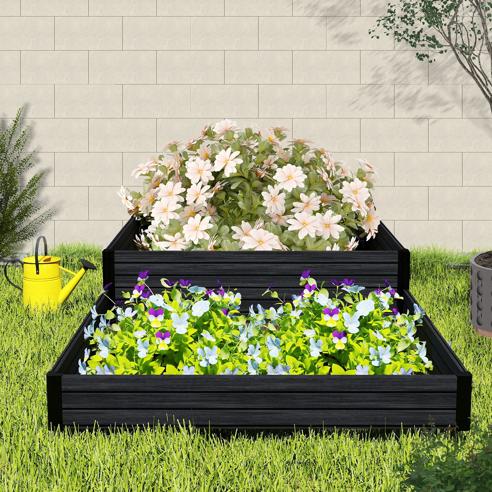 Courtyardmart 94in x 47.2in Large Outdoor Garden Box Raised Planter Bed Above Ground Garden Bed for Flowers or Vegetables for Backyard Patio Balcony or Garden