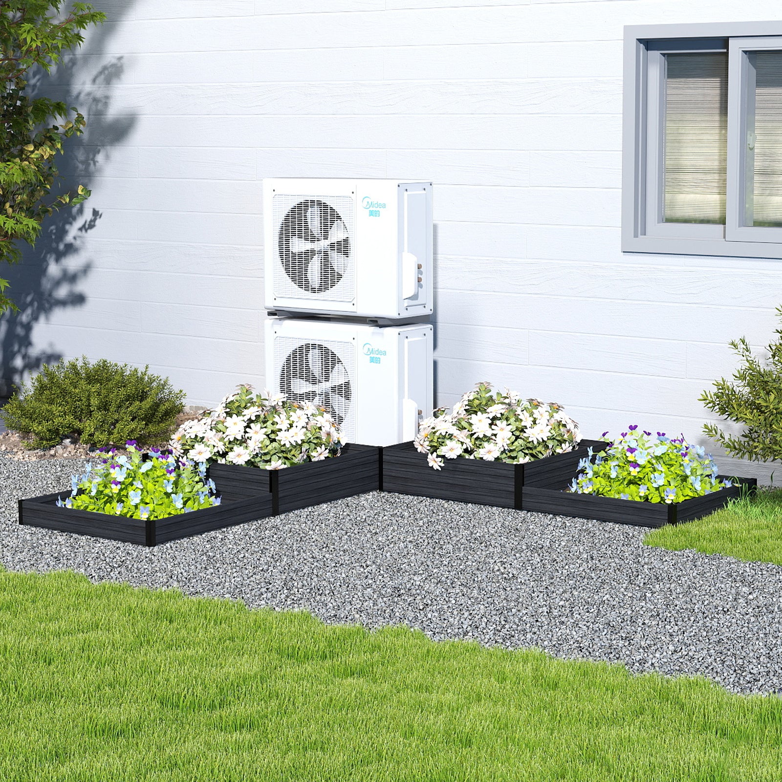 Courtyardmart 94in x 47.2in Large Outdoor Garden Box Raised Planter Bed Above Ground Garden Bed for Flowers or Vegetables for Backyard Patio Balcony or Garden