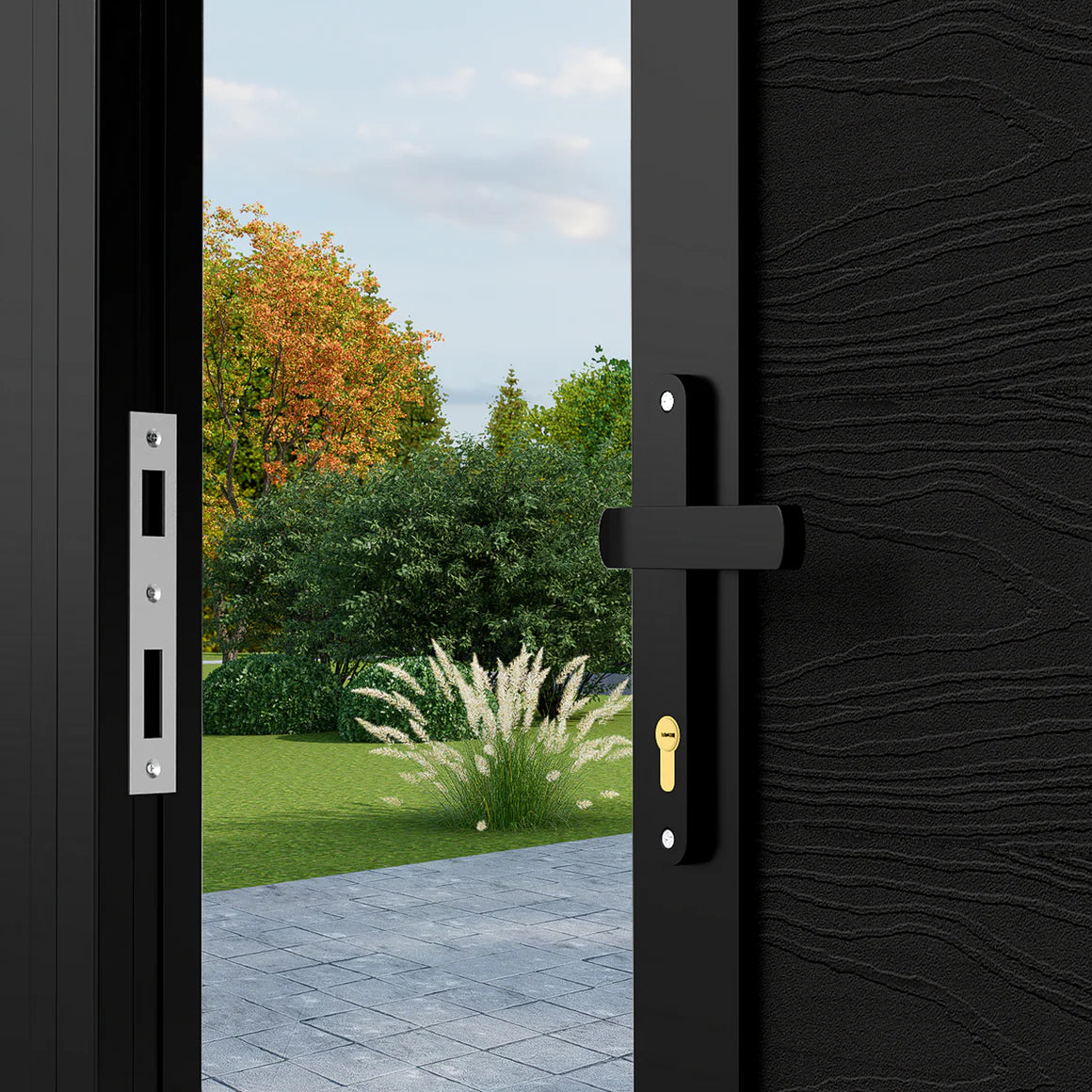 Durable aluminum metal gate post close-up, 96 inch heavy duty fence support