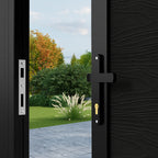 Durable aluminum metal gate post close-up, 96 inch heavy duty fence support