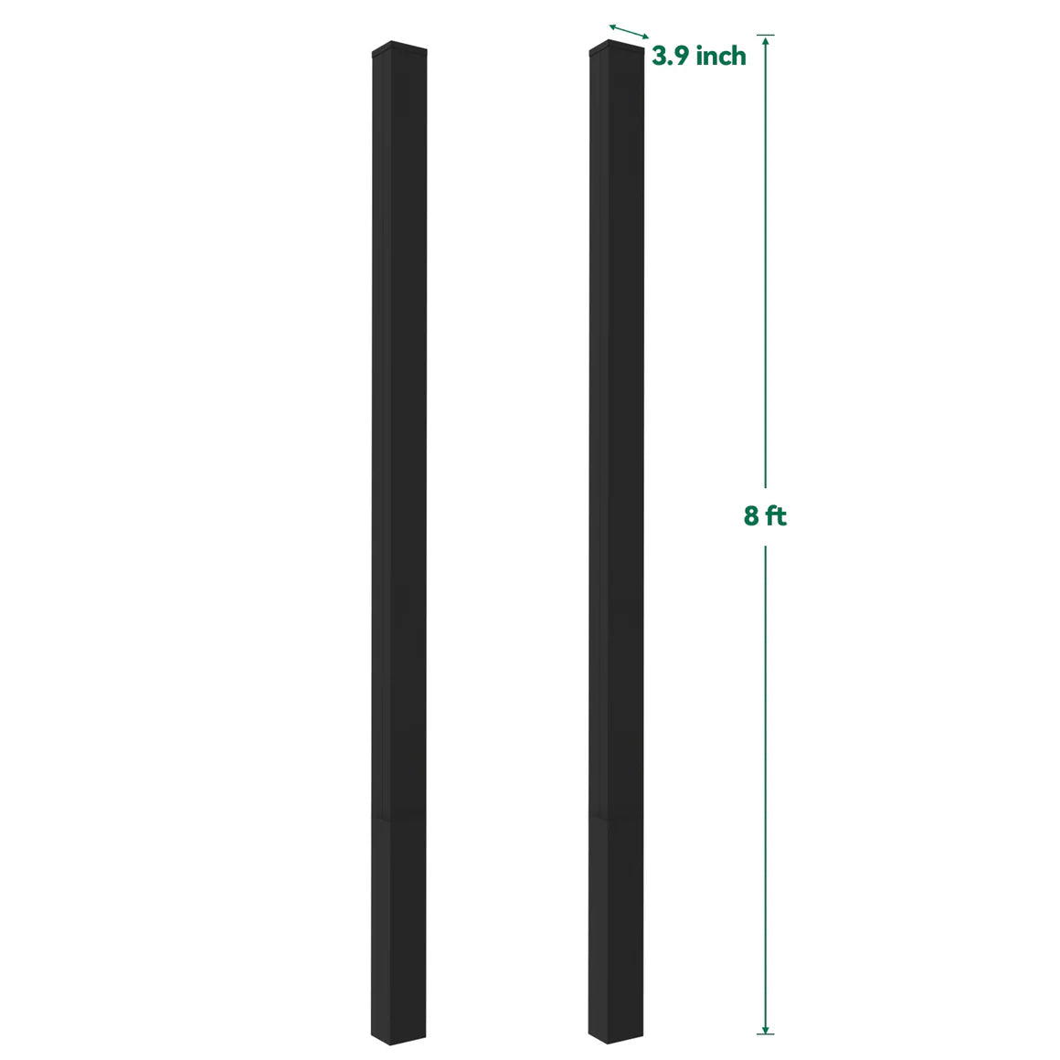 Courtyardmart 96in x 3.9in aluminum metal gate post 2 pack for outdoor fence and garden gates