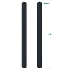 Courtyardmart 96in x 3.9in aluminum metal gate post 2 pack for double fence gates, durable outdoor fencing