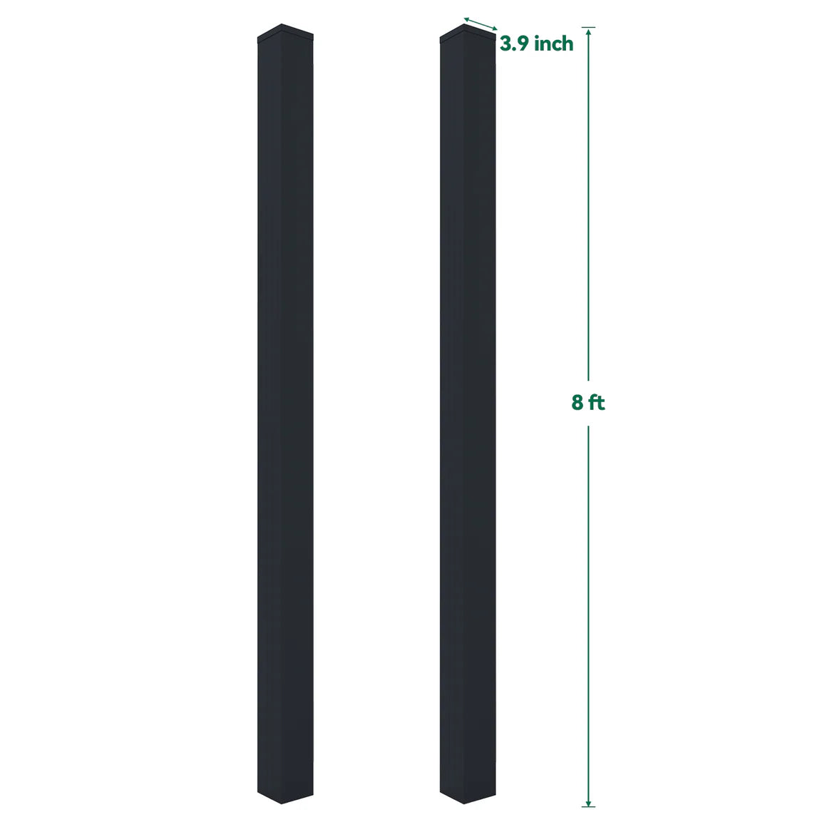 Courtyardmart 96in x 3.9in aluminum metal gate post 2 pack for double fence gates, durable outdoor fencing