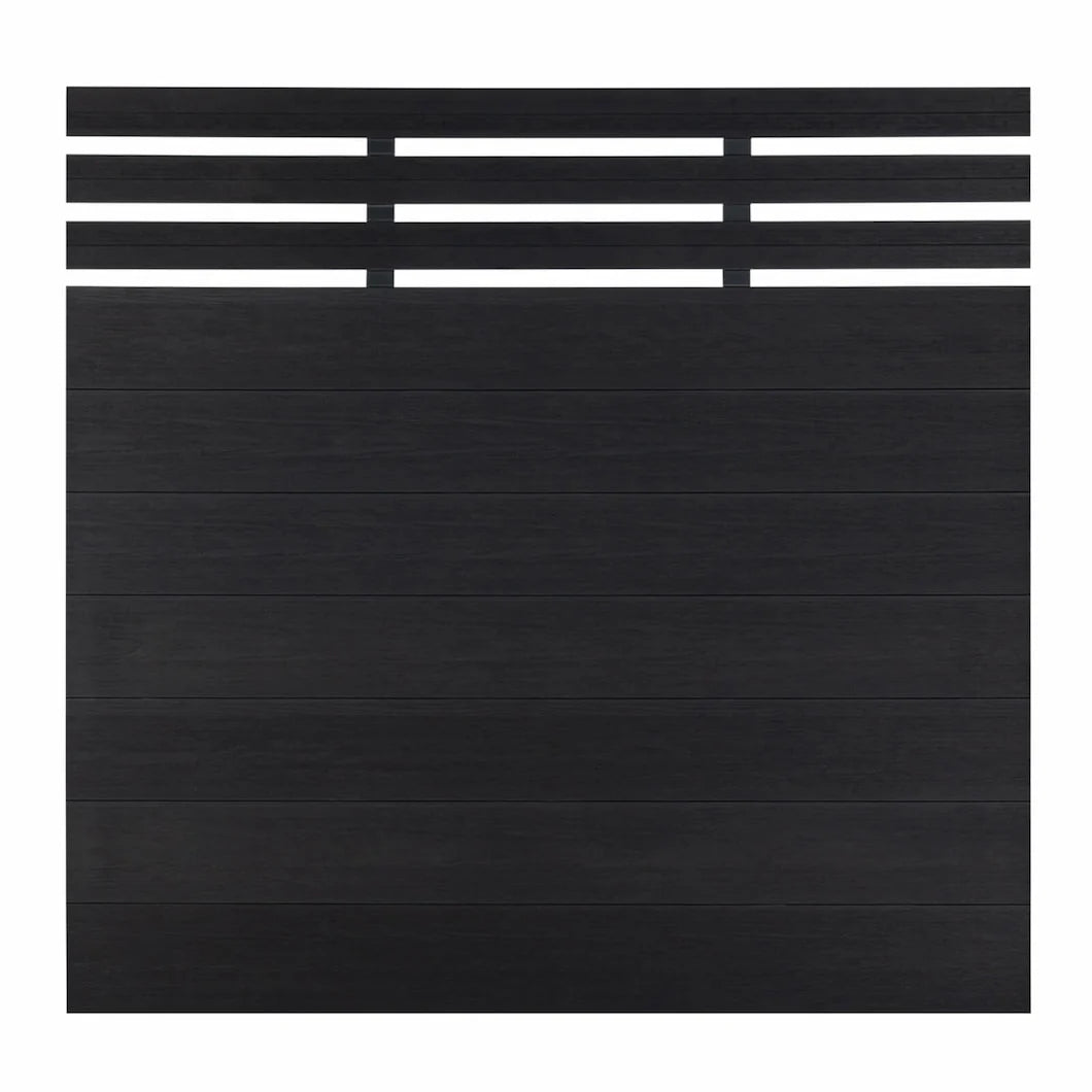 Courtyardmart Brushed Finish Composite Fencing Panels 2 Styles Waterproof UV Resistant WPC Fence Panels for Garden Privacy Outdoor Fencing