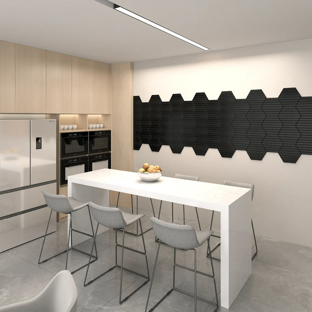 Courtyardmart Hexagon Decorative Acoustic Wall Panels – 8pcs Stylish Sound-Absorbing Wall Panels for Modern Home or Office Decor