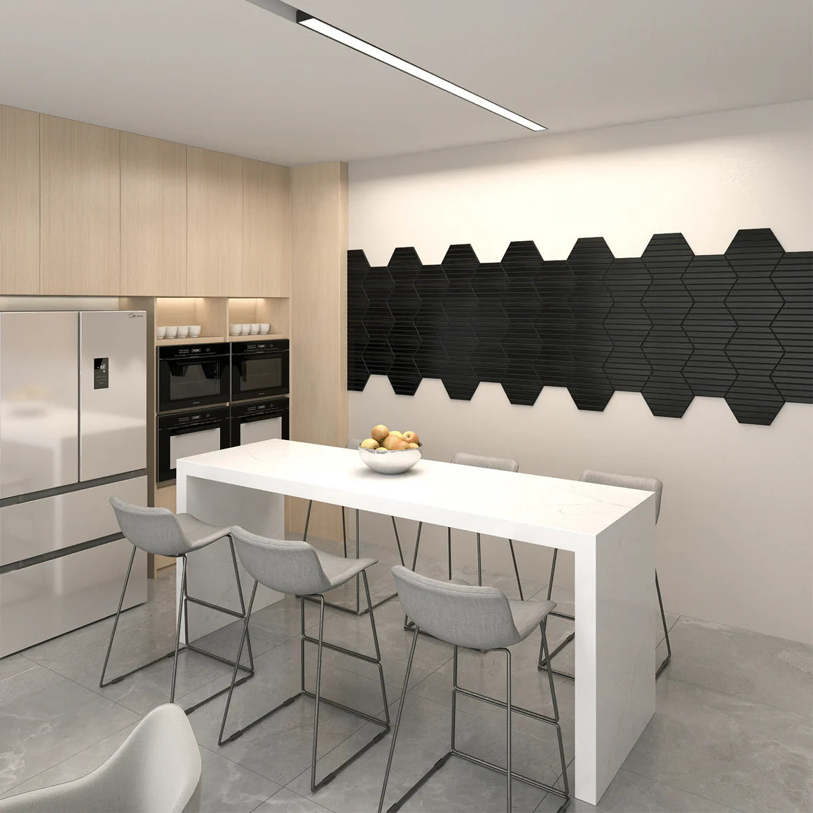 Courtyardmart Hexagon Decorative Acoustic Wall Panels – 8pcs Stylish Sound-Absorbing Wall Panels for Modern Home or Office Decor
