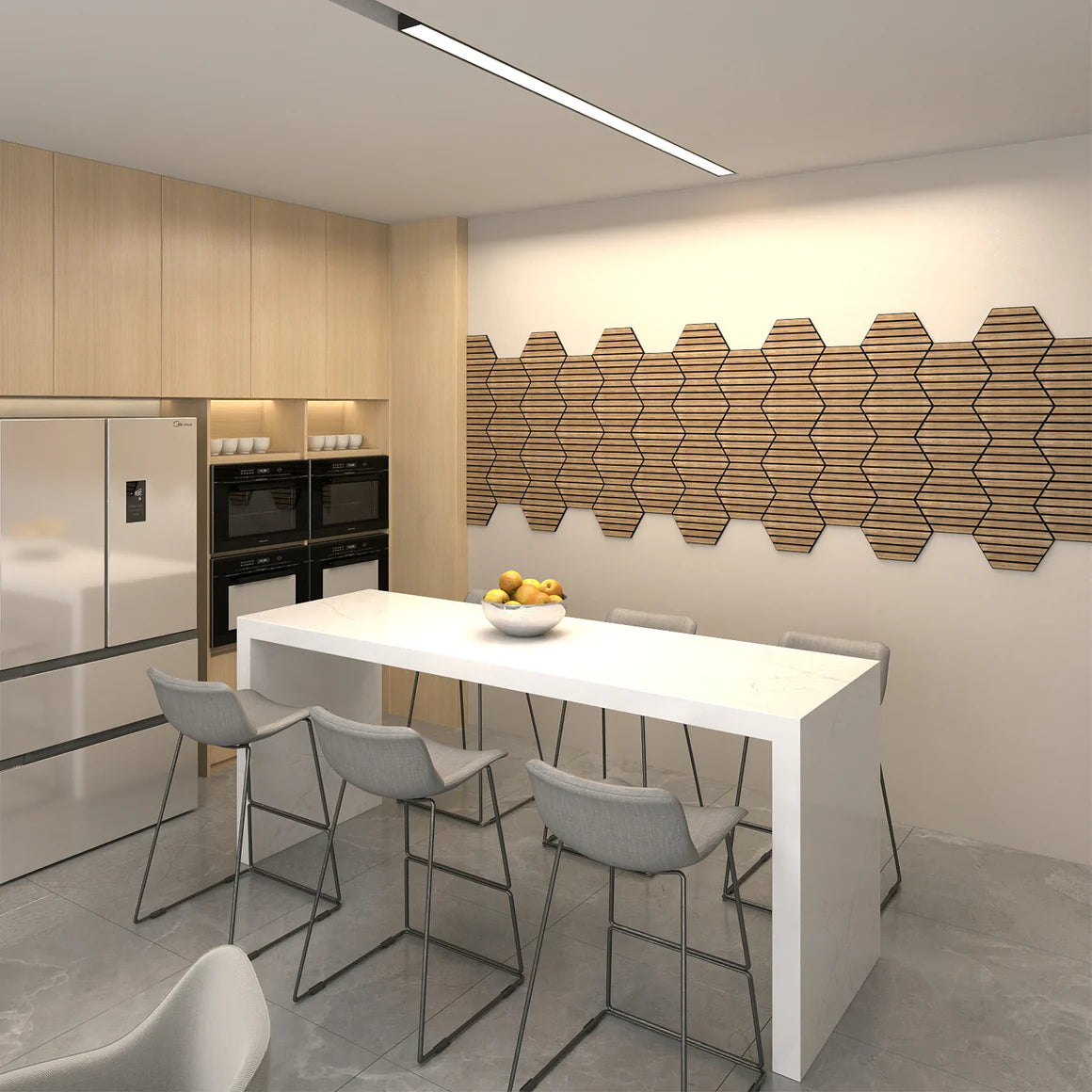 Courtyardmart Hexagon Decorative Acoustic Wall Panels – 8pcs Stylish Sound-Absorbing Wall Panels for Modern Home or Office Decor