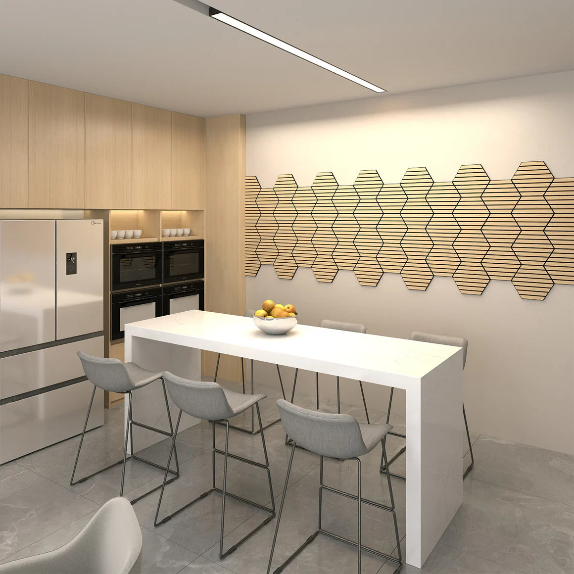 Courtyardmart Hexagon Decorative Acoustic Wall Panels – 8pcs Stylish Sound-Absorbing Wall Panels for Modern Home or Office Decor