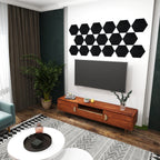 Courtyardmart Hexagon Decorative Acoustic Wall Panels – 8pcs Stylish Sound-Absorbing Wall Panels for Modern Home or Office Decor