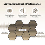Courtyardmart Hexagon Decorative Acoustic Wall Panels – 8pcs Stylish Sound-Absorbing Wall Panels for Modern Home or Office Decor