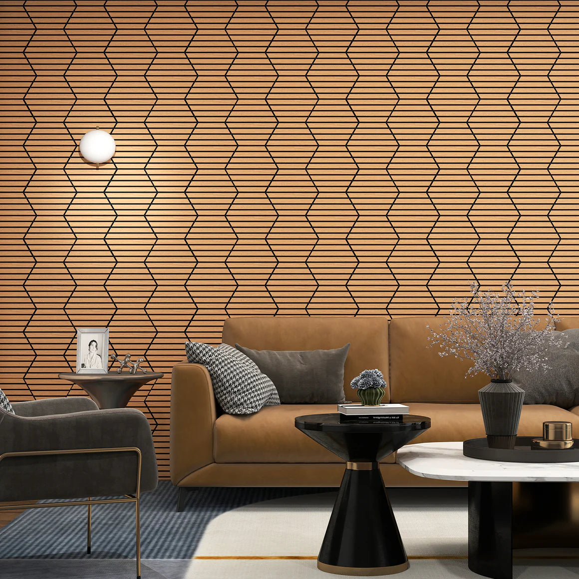 Courtyardmart Hexagon Decorative Acoustic Wall Panels – 8pcs Stylish Sound-Absorbing Wall Panels for Modern Home or Office Decor
