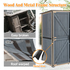 Courtyardmart Outdoor Storage Cabinet 55.1"L X 29.1"W X 68.9"H, Garden Shed Tool Shed with Metal Frame Structure for Backyard Garden Patio Lawn (Blue Gray) 