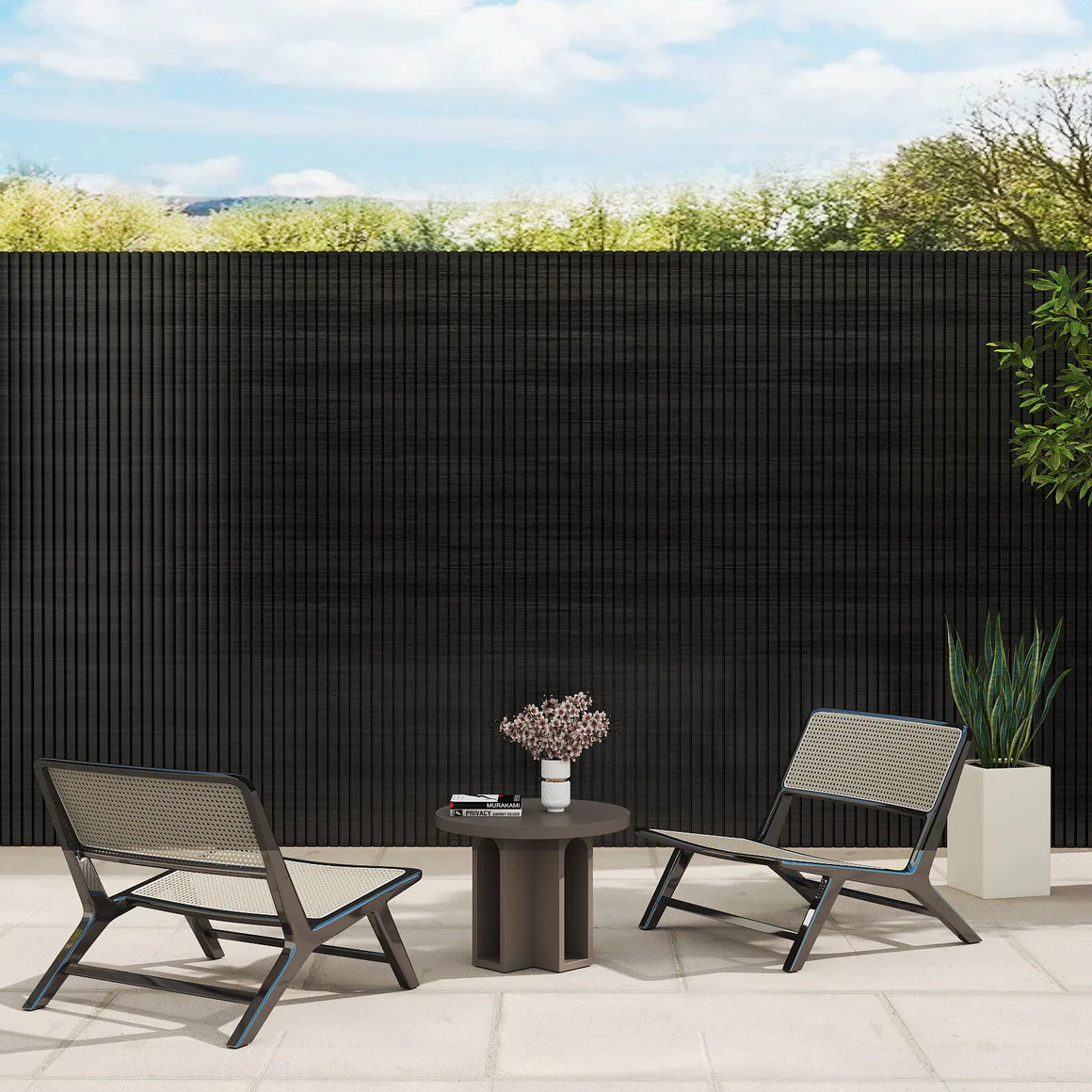 Courtyardmart WPC Wall Panels with Decorative Acoustic Slat Design in 3 Classic Colors for Stylish and Easy Wall Upgrades