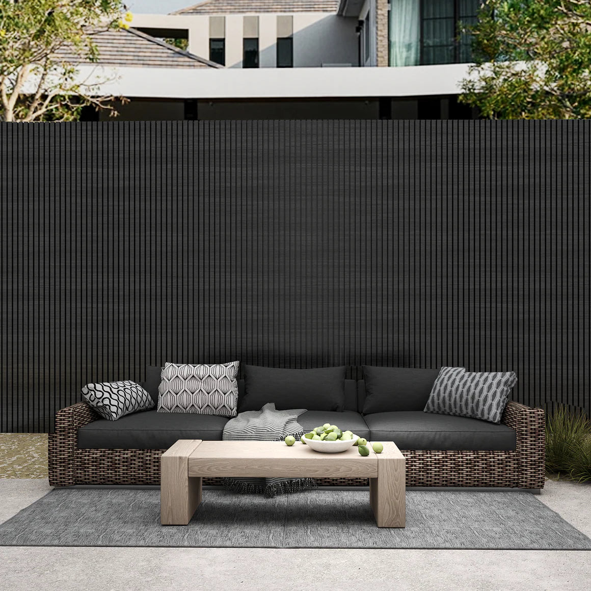 Courtyardmart WPC Wall Panels with Decorative Acoustic Slat Design in 3 Classic Colors for Stylish and Easy Wall Upgrades