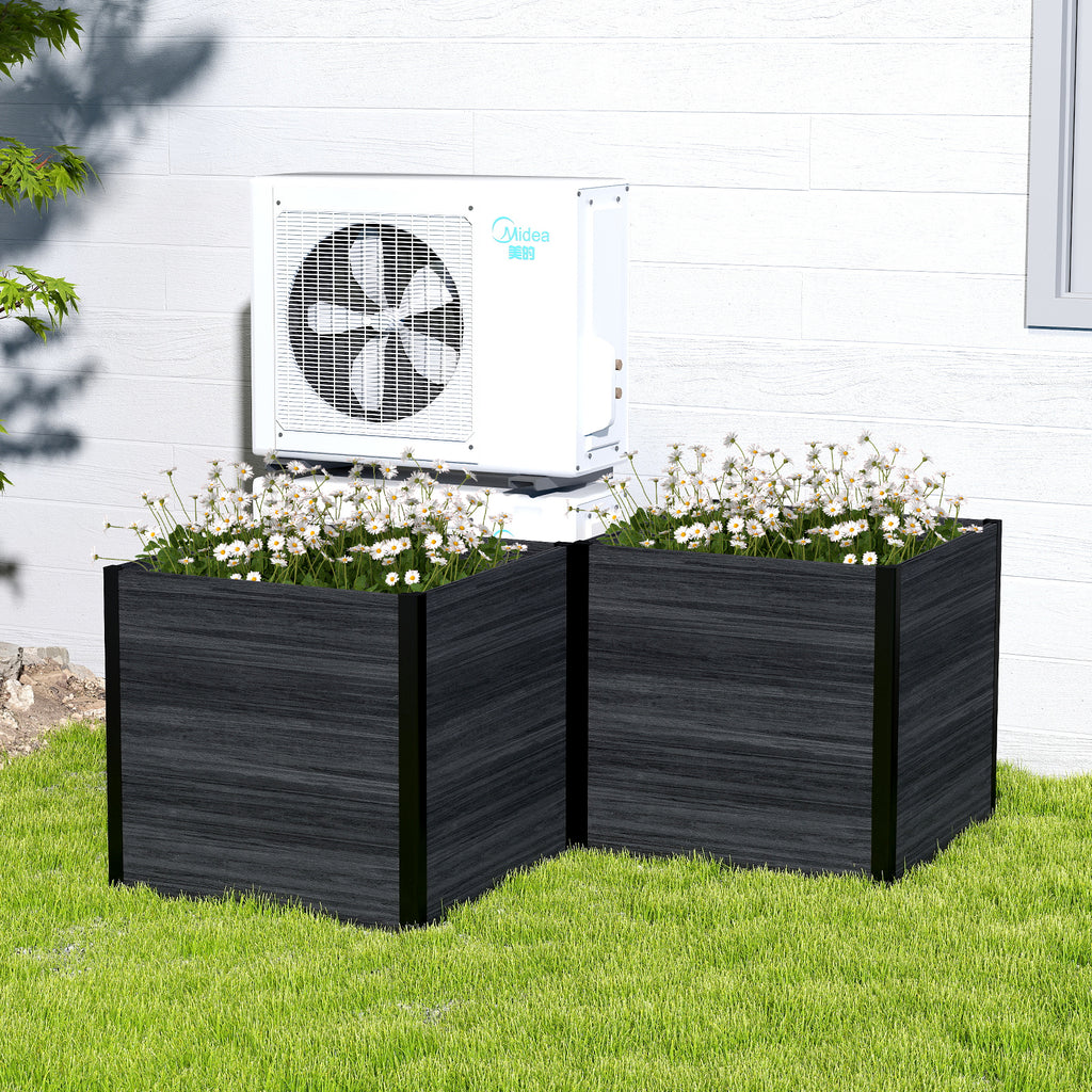 Courtyardmart 31.5in x 31.5in x 30in Outdoor Garden Box Raised Planter Bed Ideal for Backyard Patio Balcony or Garden Above Ground Flower or Vegetable Planter Box