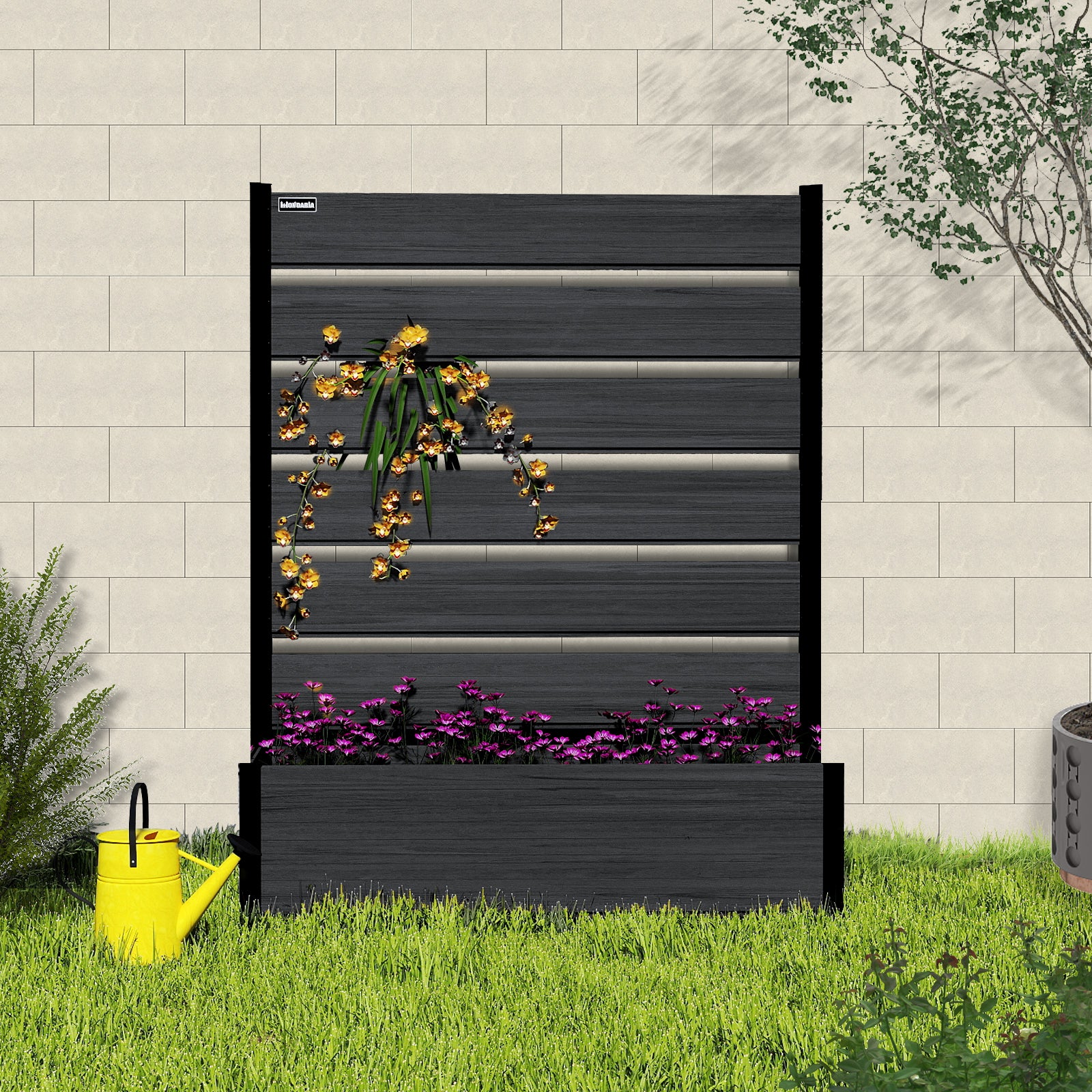 Courtyardmart 47.6in Brown Outdoor Garden Box Raised Planter Bed for Backyard Patio Balcony Garden