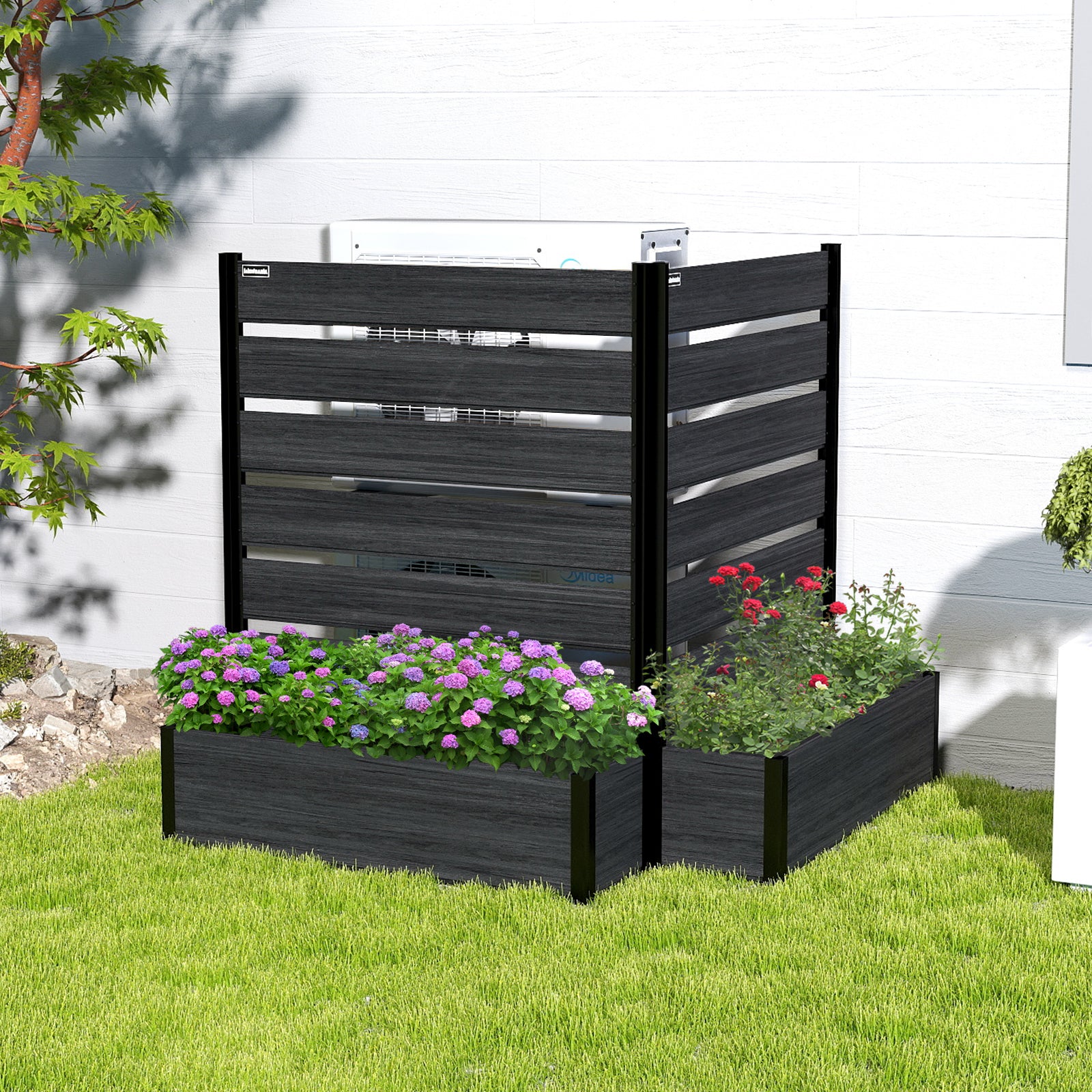 Courtyardmart 47.6in Brown Outdoor Garden Box Raised Planter Bed for Backyard Patio Balcony Garden