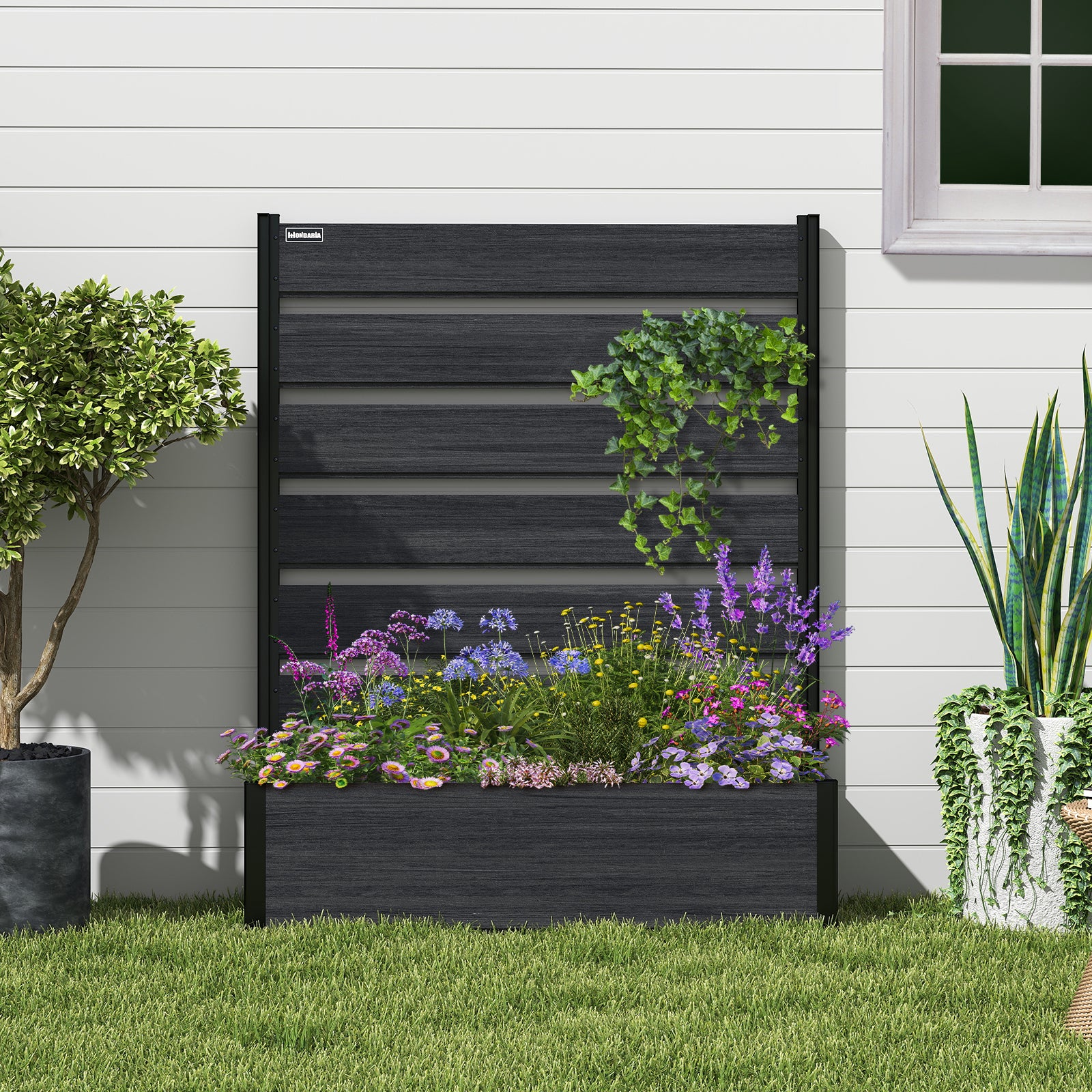 Courtyardmart 47.6in Brown Outdoor Garden Box Raised Planter Bed for Backyard Patio Balcony Garden