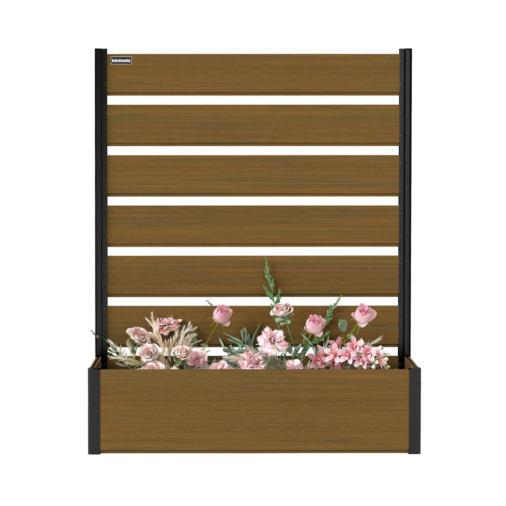 Courtyardmart 47.6in Brown Outdoor Garden Box Raised Planter Bed for Backyard Patio Balcony Garden