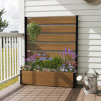 Courtyardmart 47.6in Brown Outdoor Garden Box Raised Planter Bed for Backyard Patio Balcony Garden