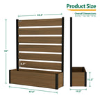 Courtyardmart 47.6in Brown Outdoor Garden Box Raised Planter Bed for Backyard Patio Balcony Garden