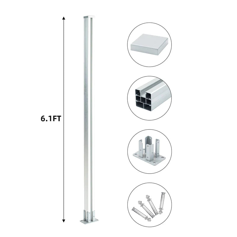 Outdoor Aluminum Fence Post for Privacy and Security Solutions