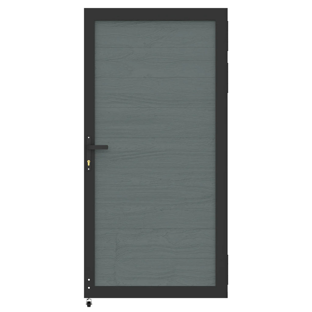 Courtyardmart 6ft x 3ft Composite Privacy Fence Gate with Sturdy Metal Frame, One Set. Ideal for Garden, Backyard, or Patio, Outdoor Entry Gate