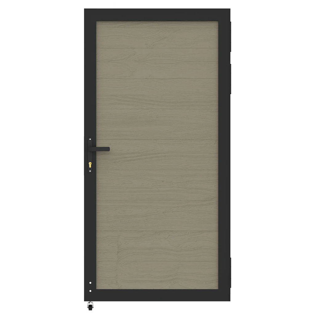 Courtyardmart 6ft x 3ft Composite Privacy Fence Gate with Sturdy Metal Frame, One Set. Ideal for Garden, Backyard, or Patio, Outdoor Entry Gate