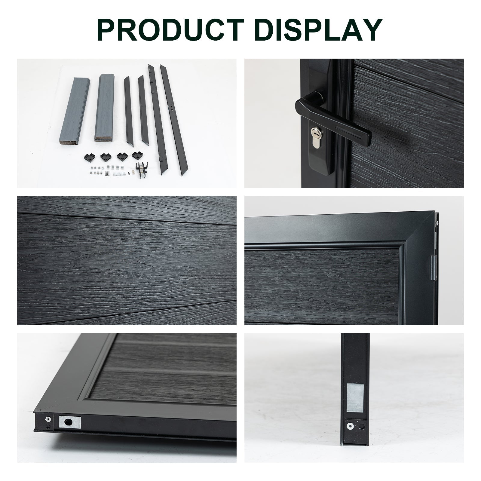 Courtyardmart 6ft x 3ft Composite Privacy Fence Gate with Sturdy Metal Frame, One Set. Ideal for Garden, Backyard, or Patio, Outdoor Entry Gate