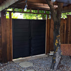 Courtyardmart 6ft x 5ft Composite Privacy Fence Gate with Metal Frame for Garden Backyard or Patio Entry